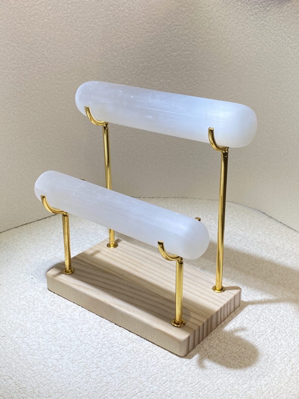 透石膏淨化棒＋原木展示架（15cm組）