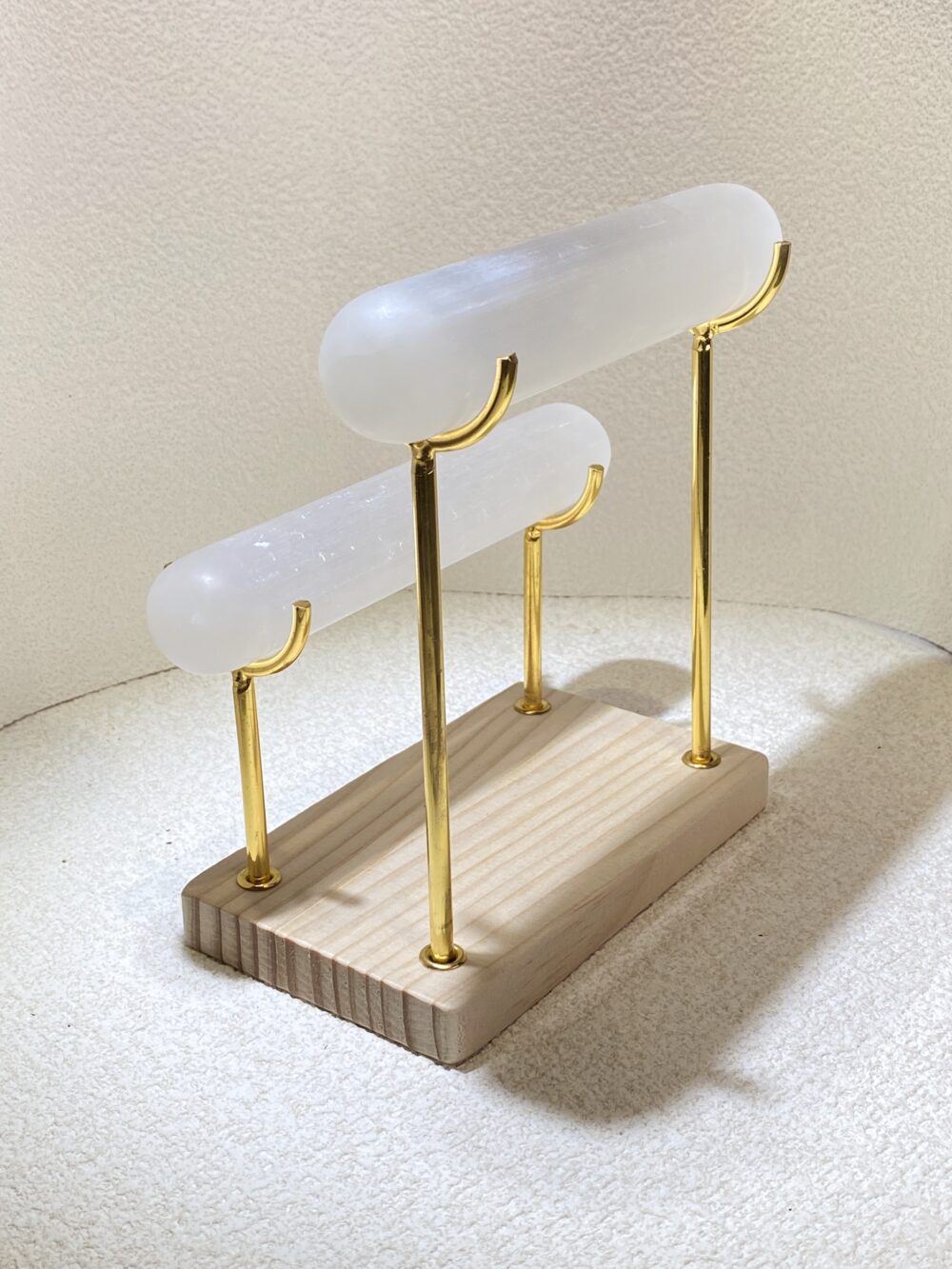 透石膏淨化棒＋原木展示架（15cm組）
